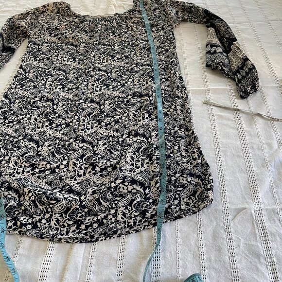 California Moonrise Dress or long tunic Navy Blue White Bohemian Size XS - Picture 7 of 12